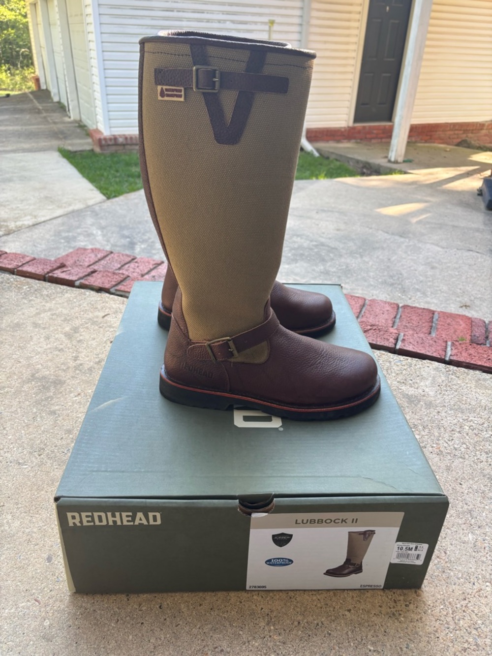 RedHead Men’s Brown Leather and Olive Tall Riding Boots - Lubbock II